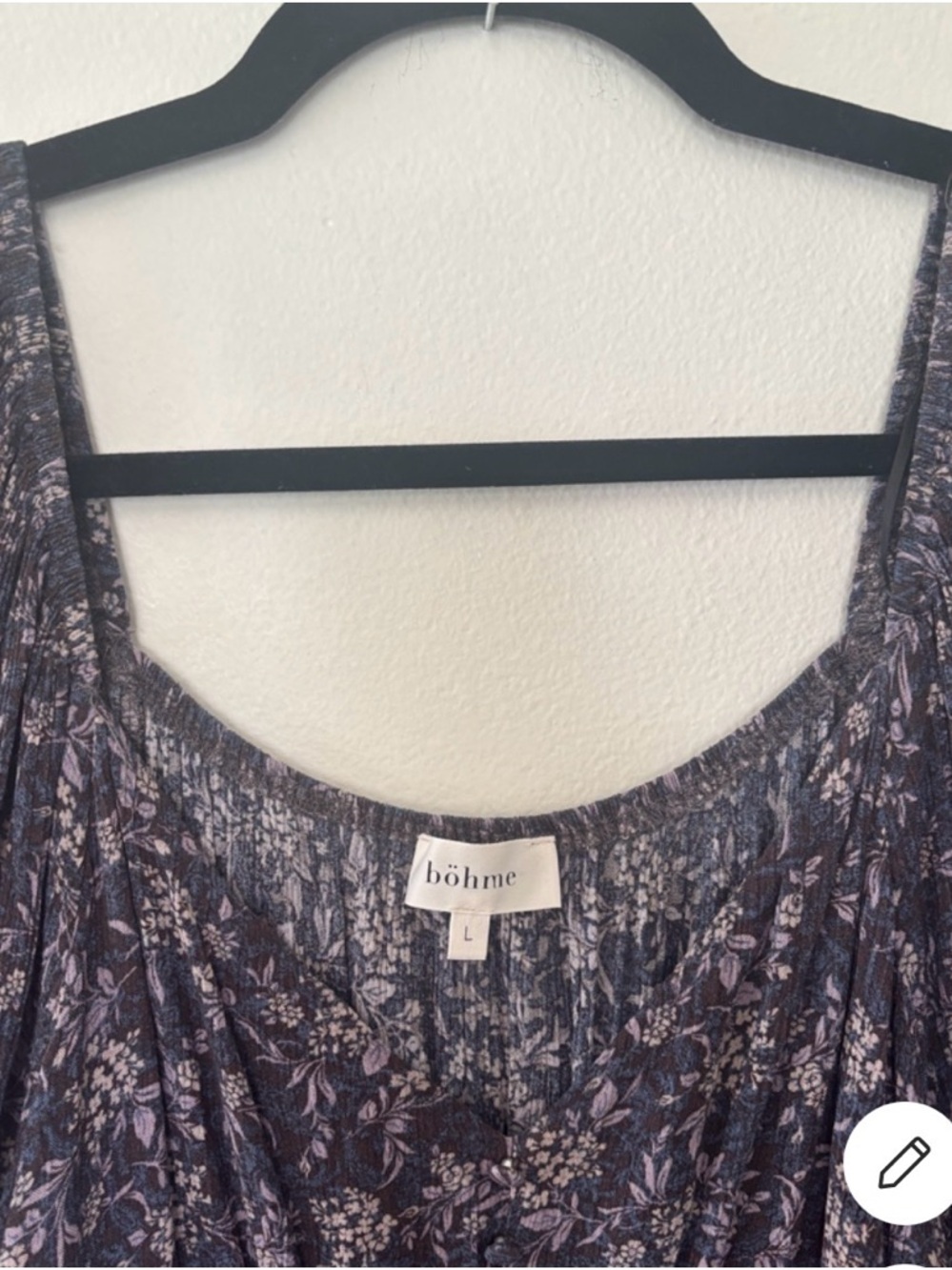 NWOT! Bohme Floral Prairie Cottage Scoop Neck Maxi Dress in Dusty Purple Floral